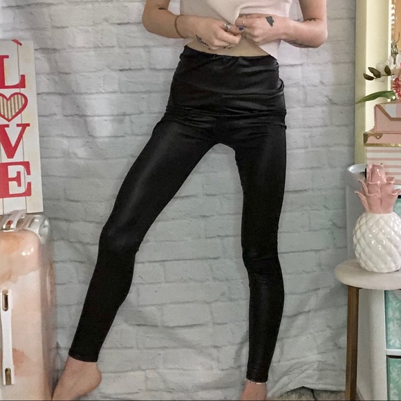 Pants - Faux Leather Leggings